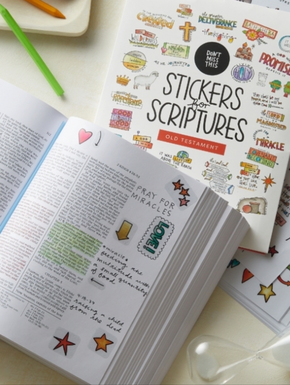 Stickers for Scriptures - New Testament Stickers (Cream/Green)